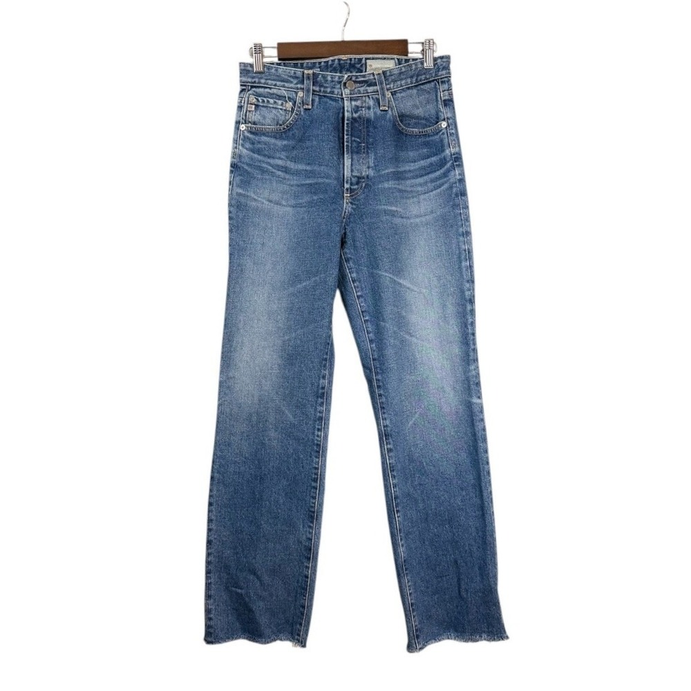 AG Womens‎ Alexxis High Rise Vintage Straight Jeans 29 Blue Raw Hem Contour 360